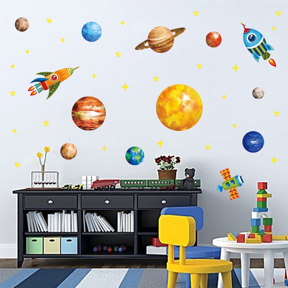 Space Planets Rockets Wall Decals