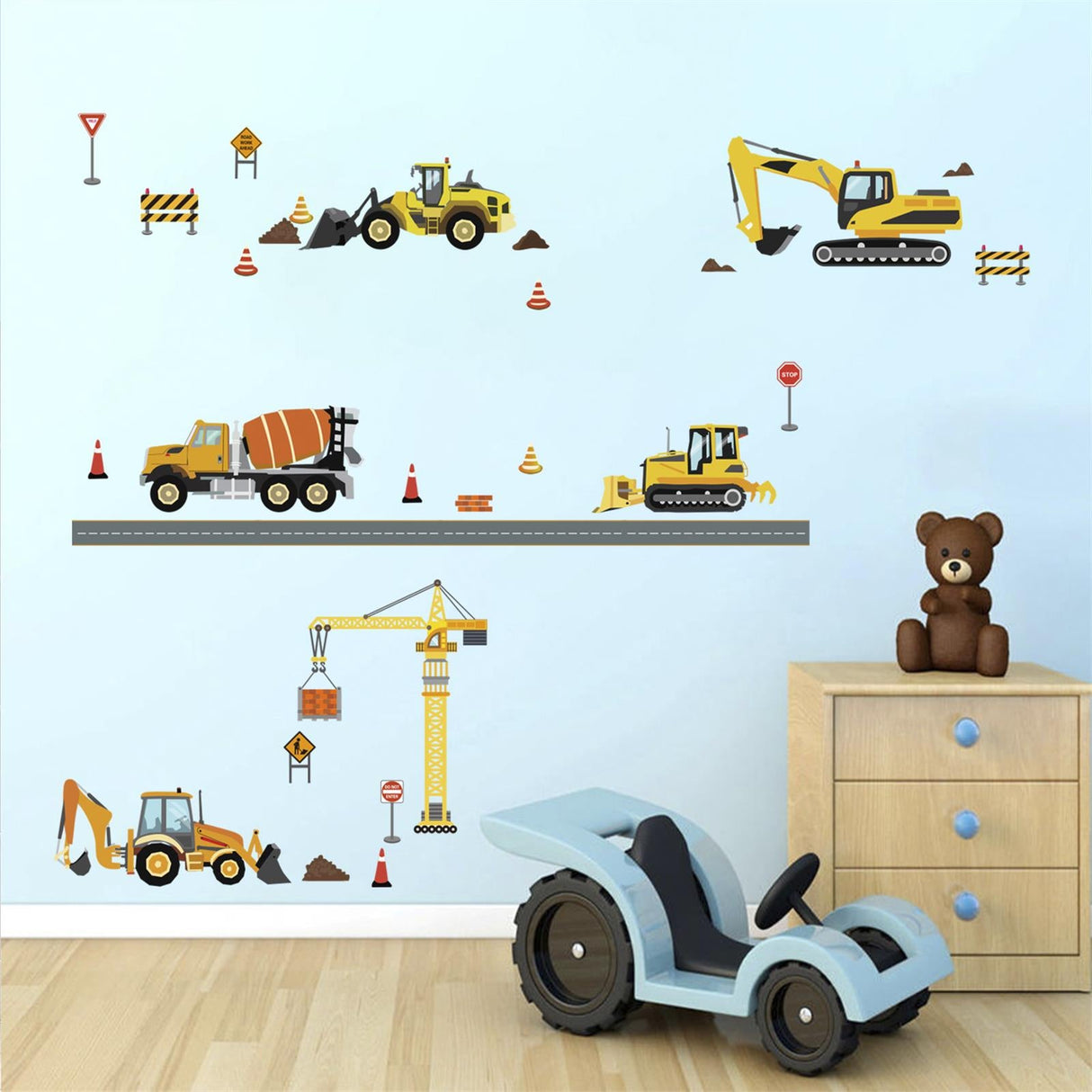 Construction Vehicles Wall Decals
