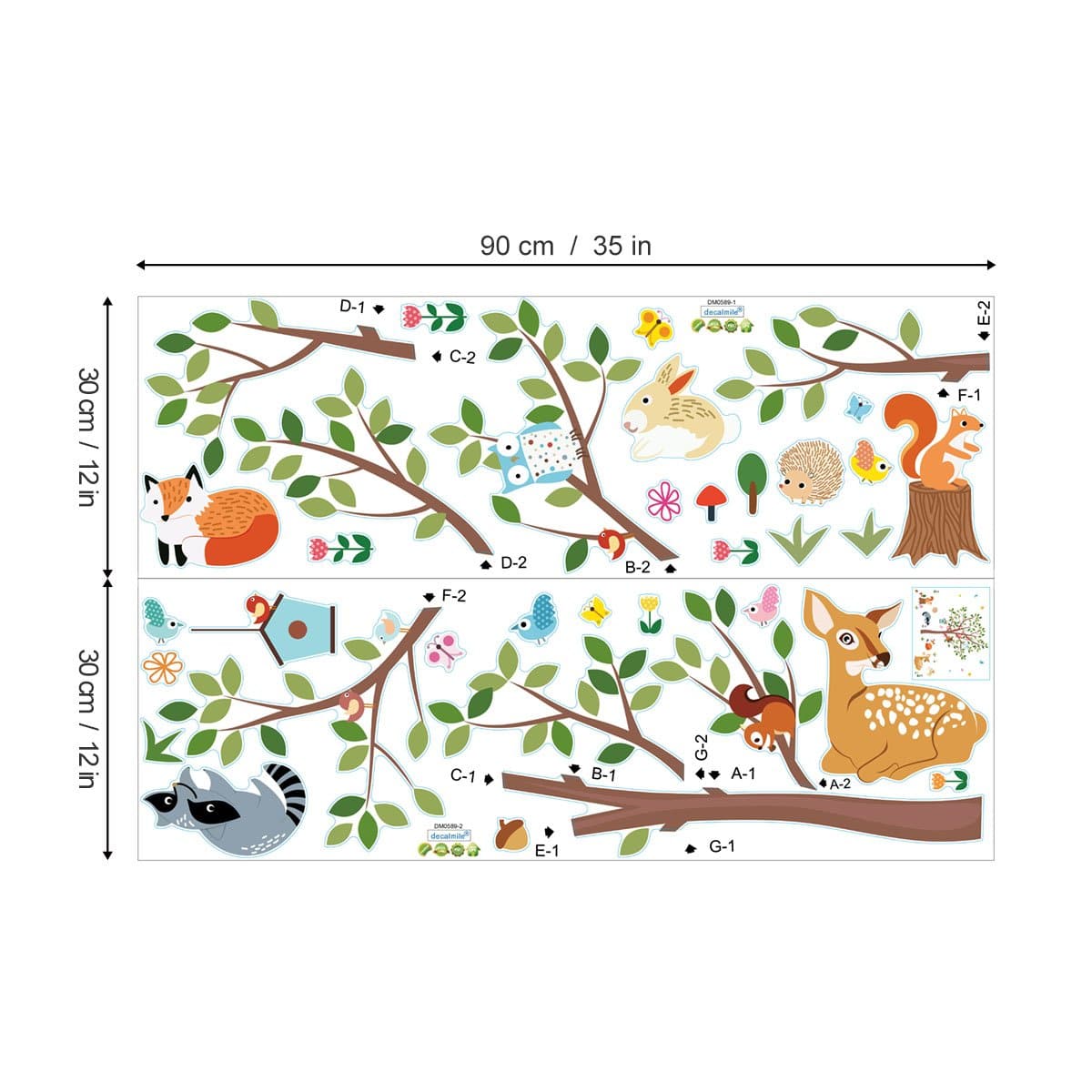 Forest Animals Tree Wall Decals
