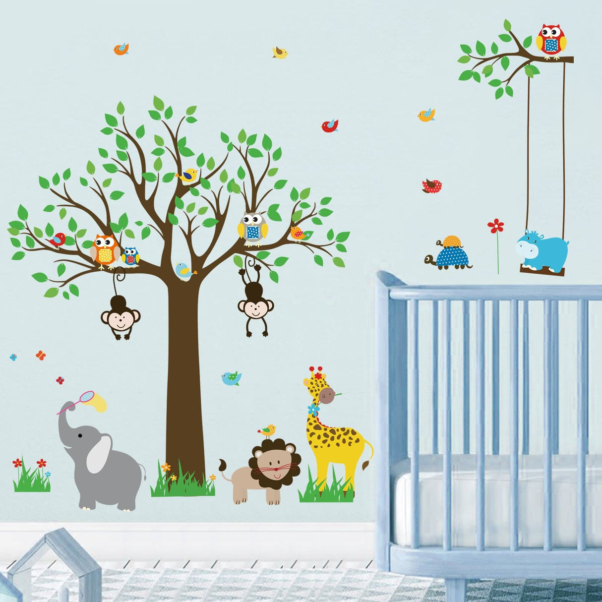 Jungle Animal Tree Wall Decals