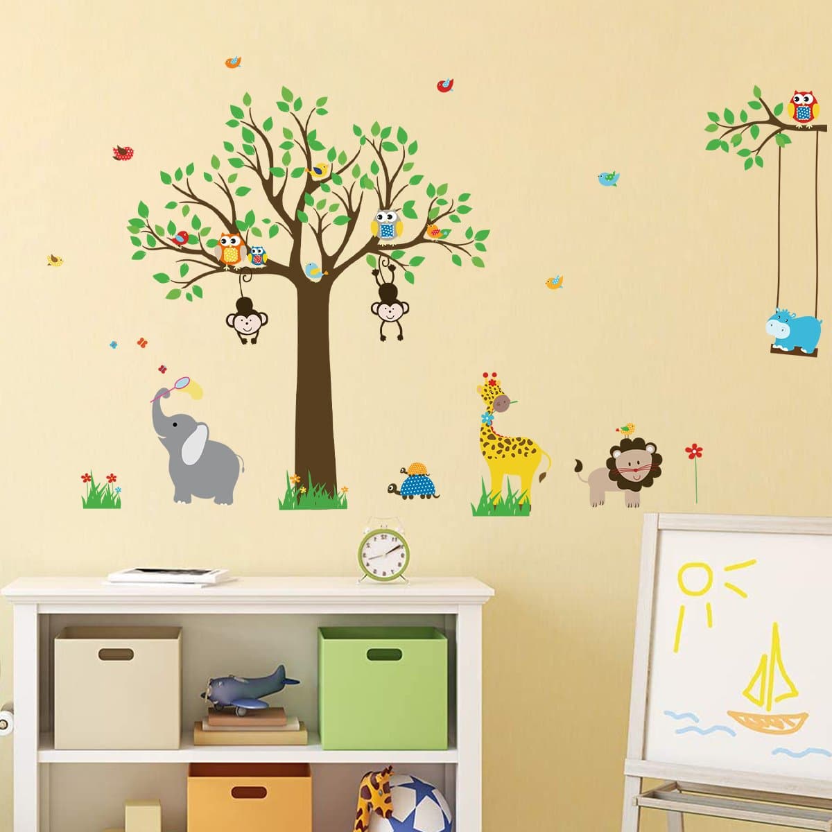 Jungle Animal Tree Wall Decals