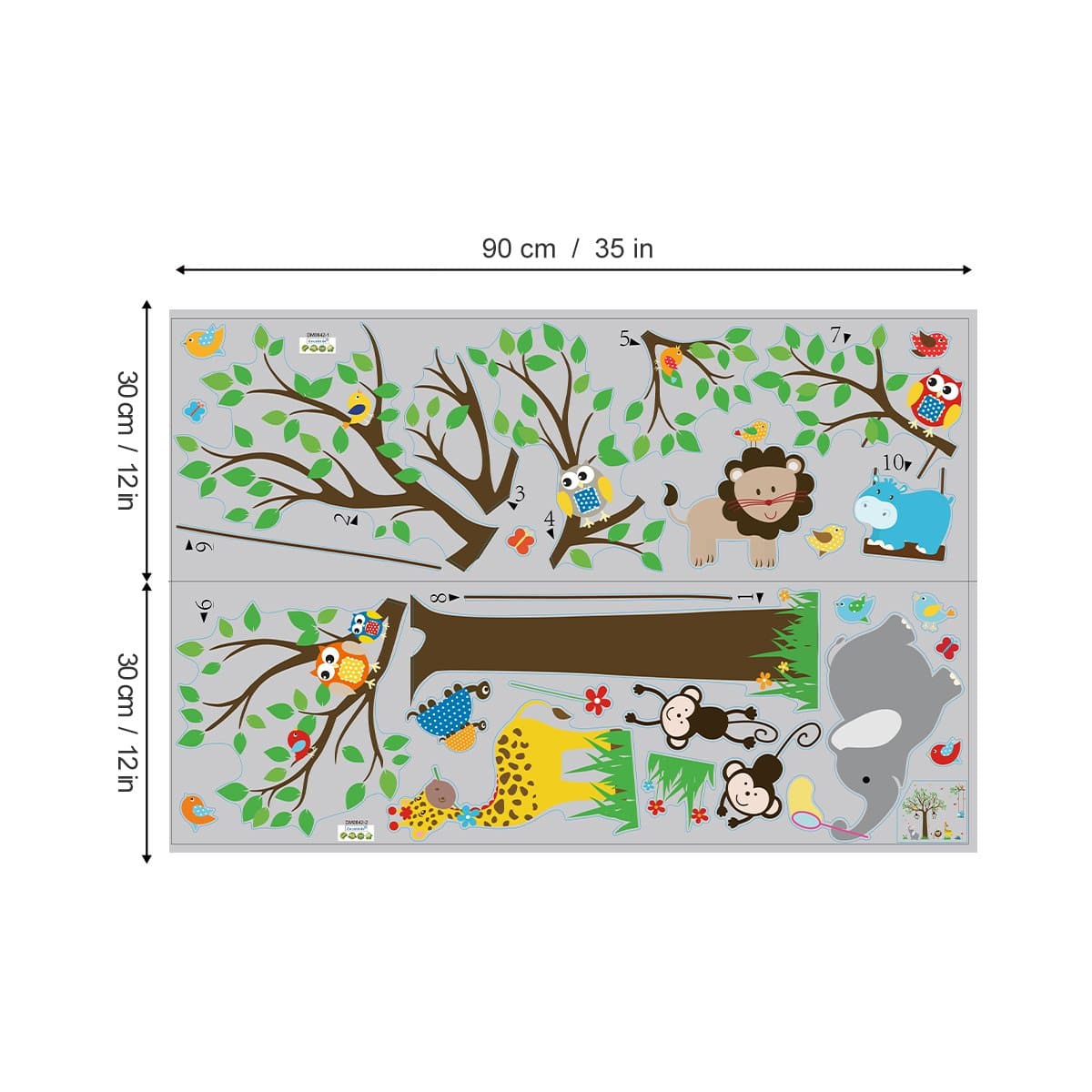 Jungle Animal Tree Wall Decals