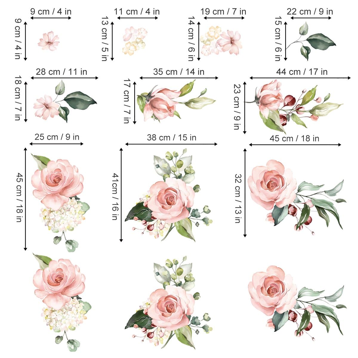 Large Peony Flower Wall Decals