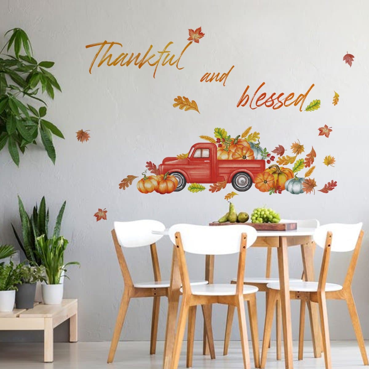 Maple Leaves Pumpkin Wall Decals