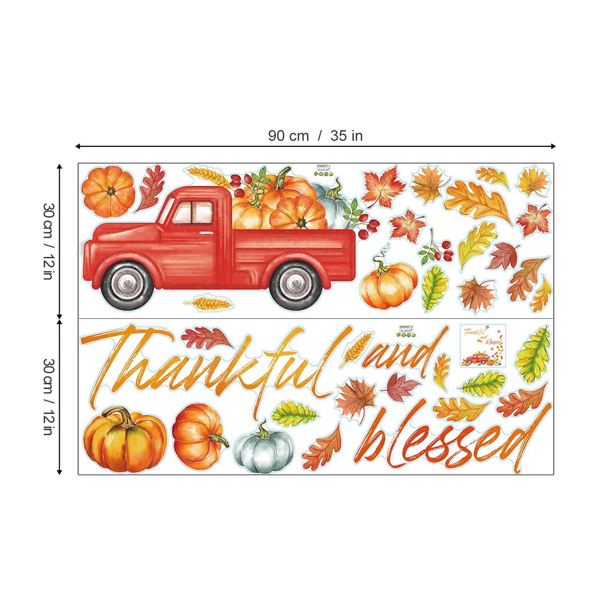 Maple Leaves Pumpkin Wall Decals