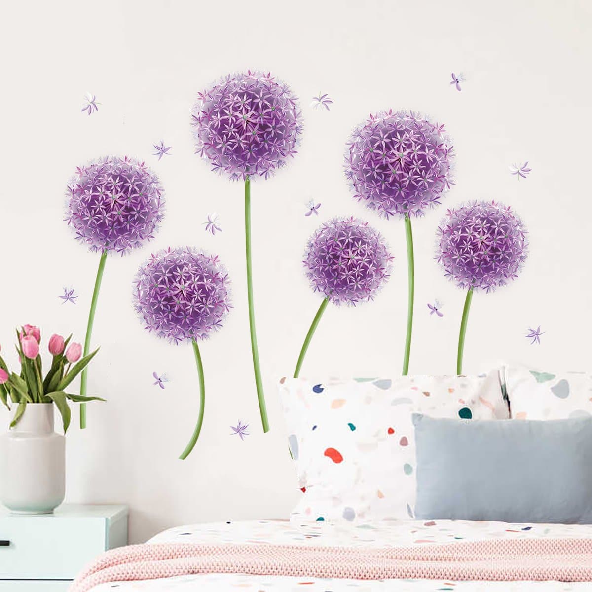 Purple Dandelion Wall Decals