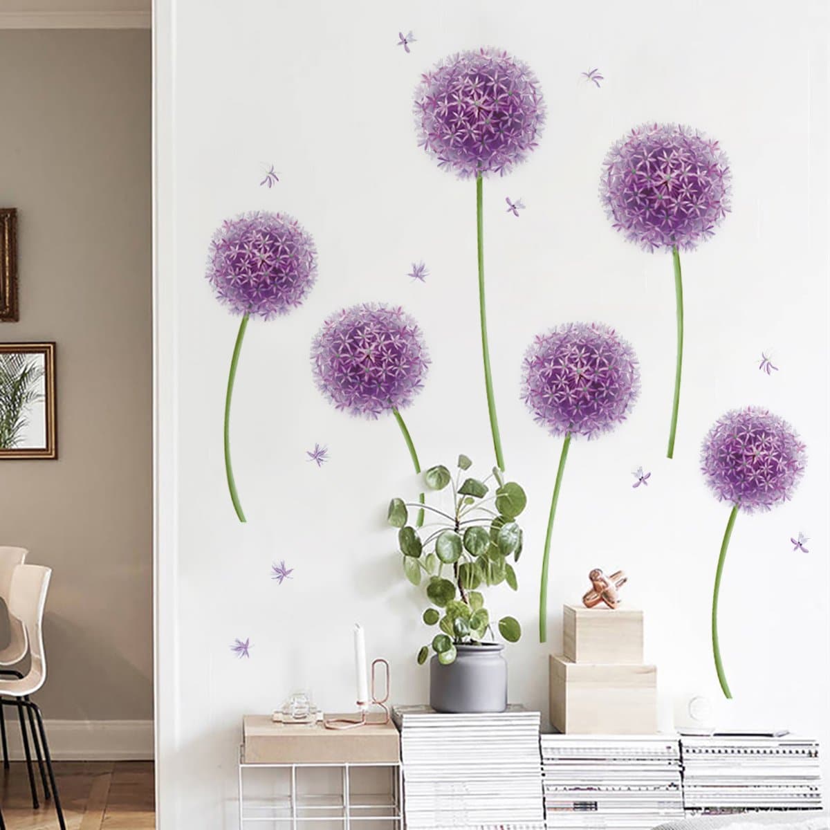 Purple Dandelion Wall Decals