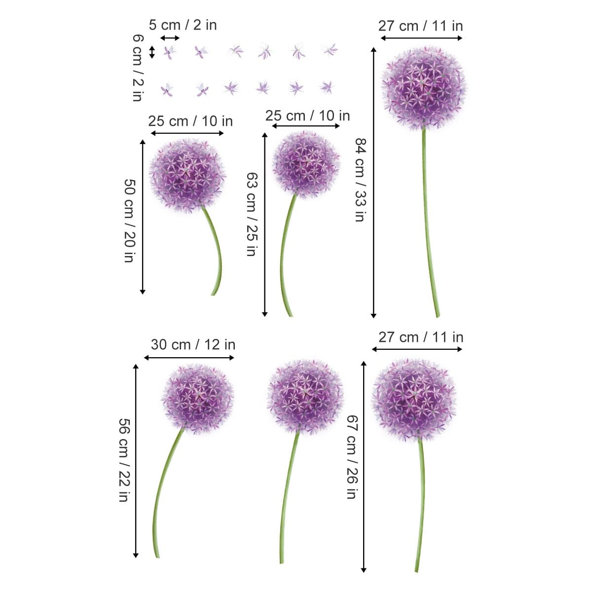 Purple Dandelion Wall Decals