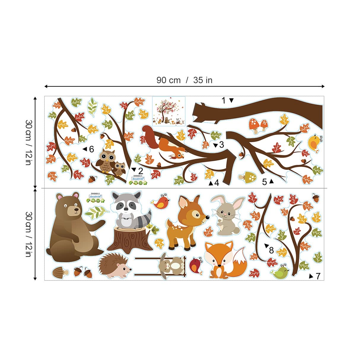Tree and Woodland Animals Wall Decals