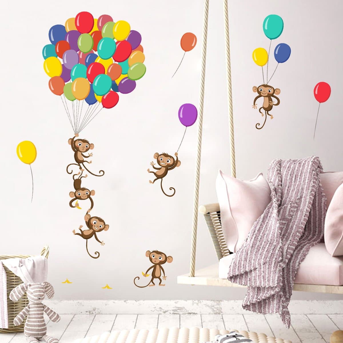Balloons Monkey Wall Decals