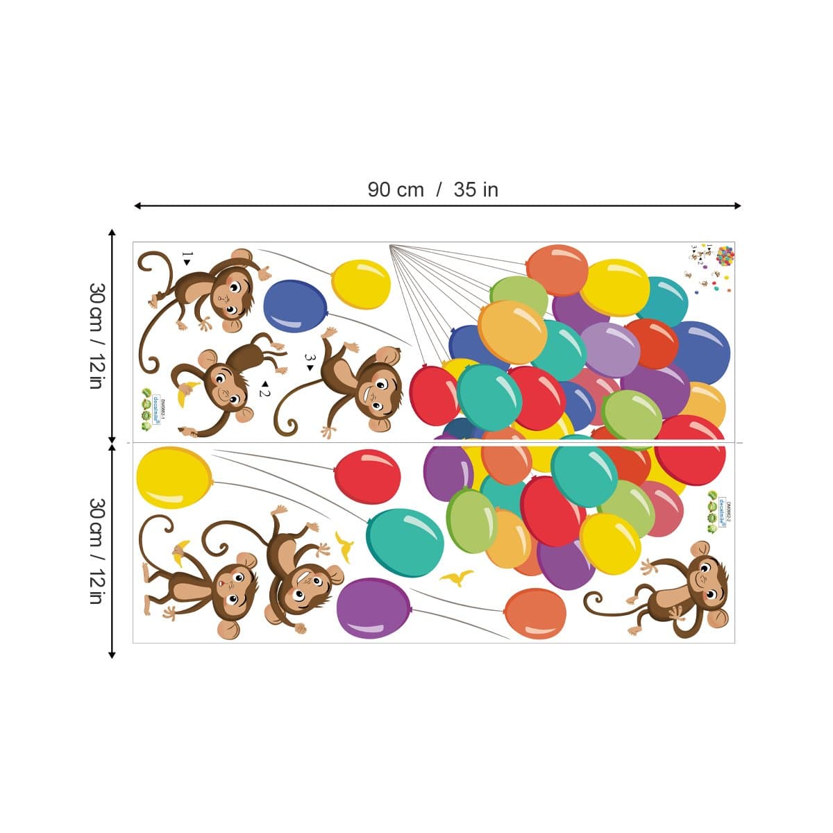 Balloons Monkey Wall Decals