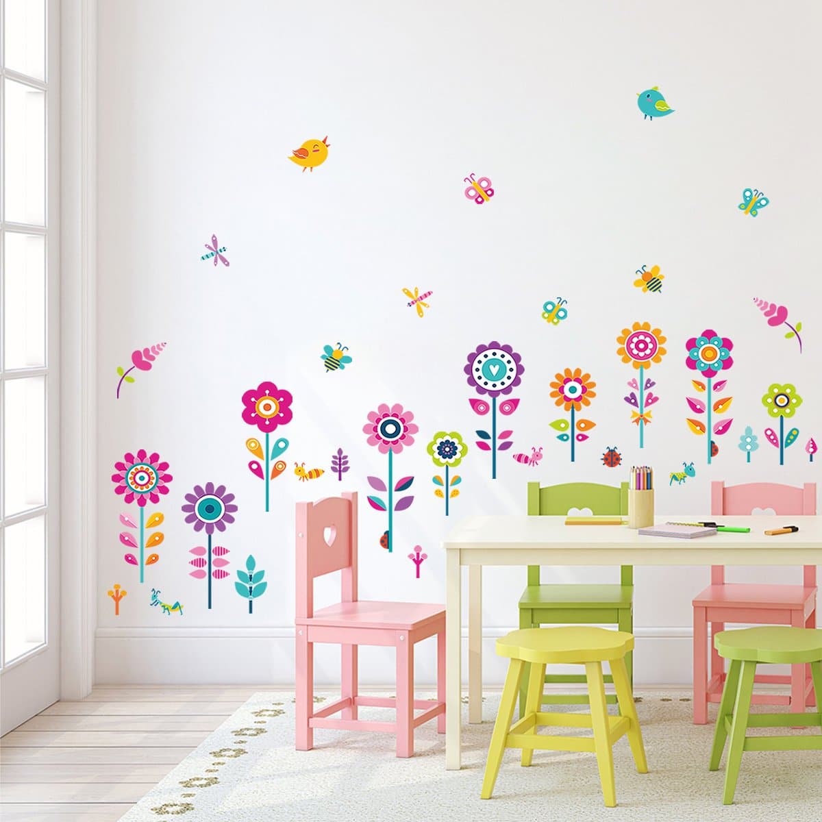 Garden Flower Wall Corner Decals