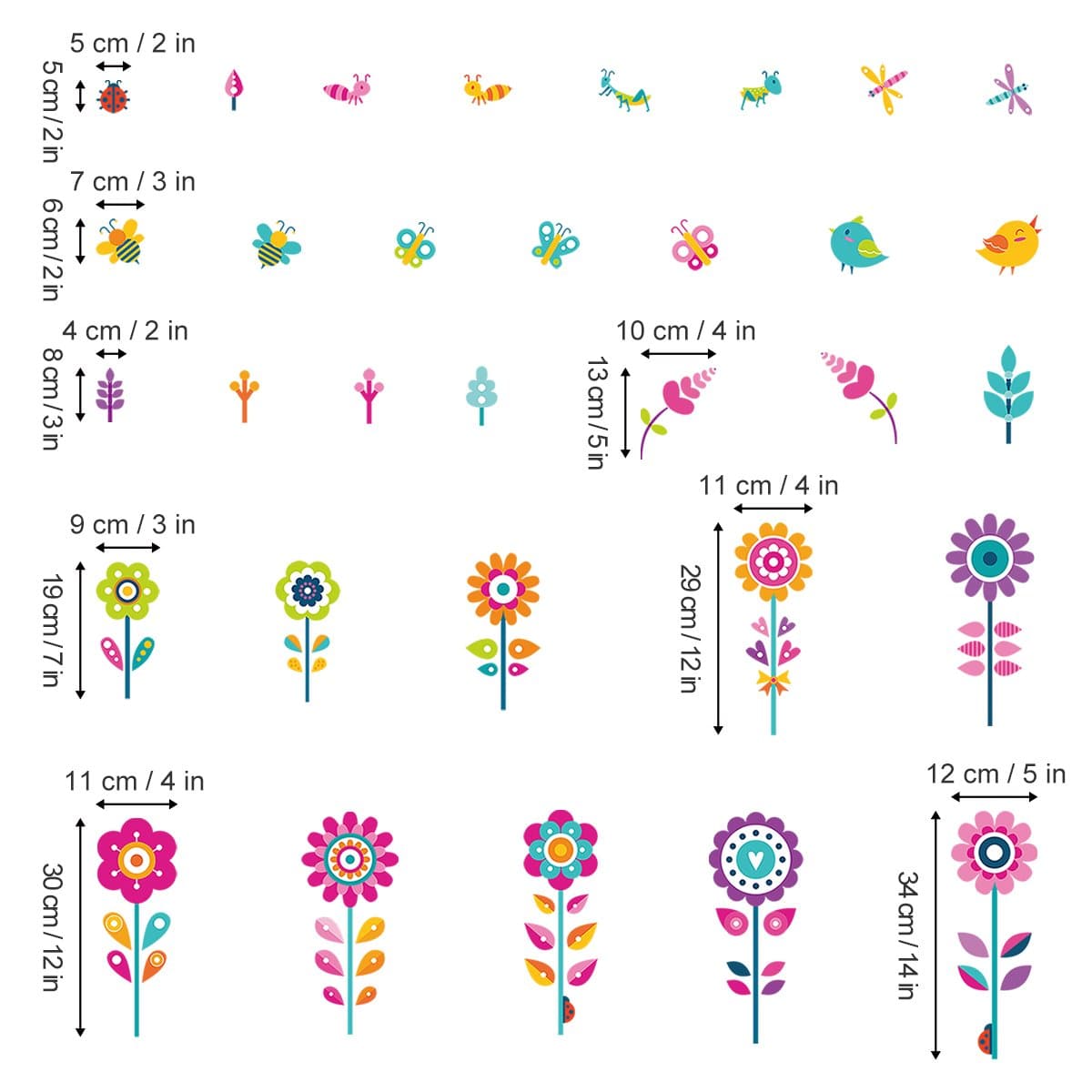 Garden Flower Wall Corner Decals