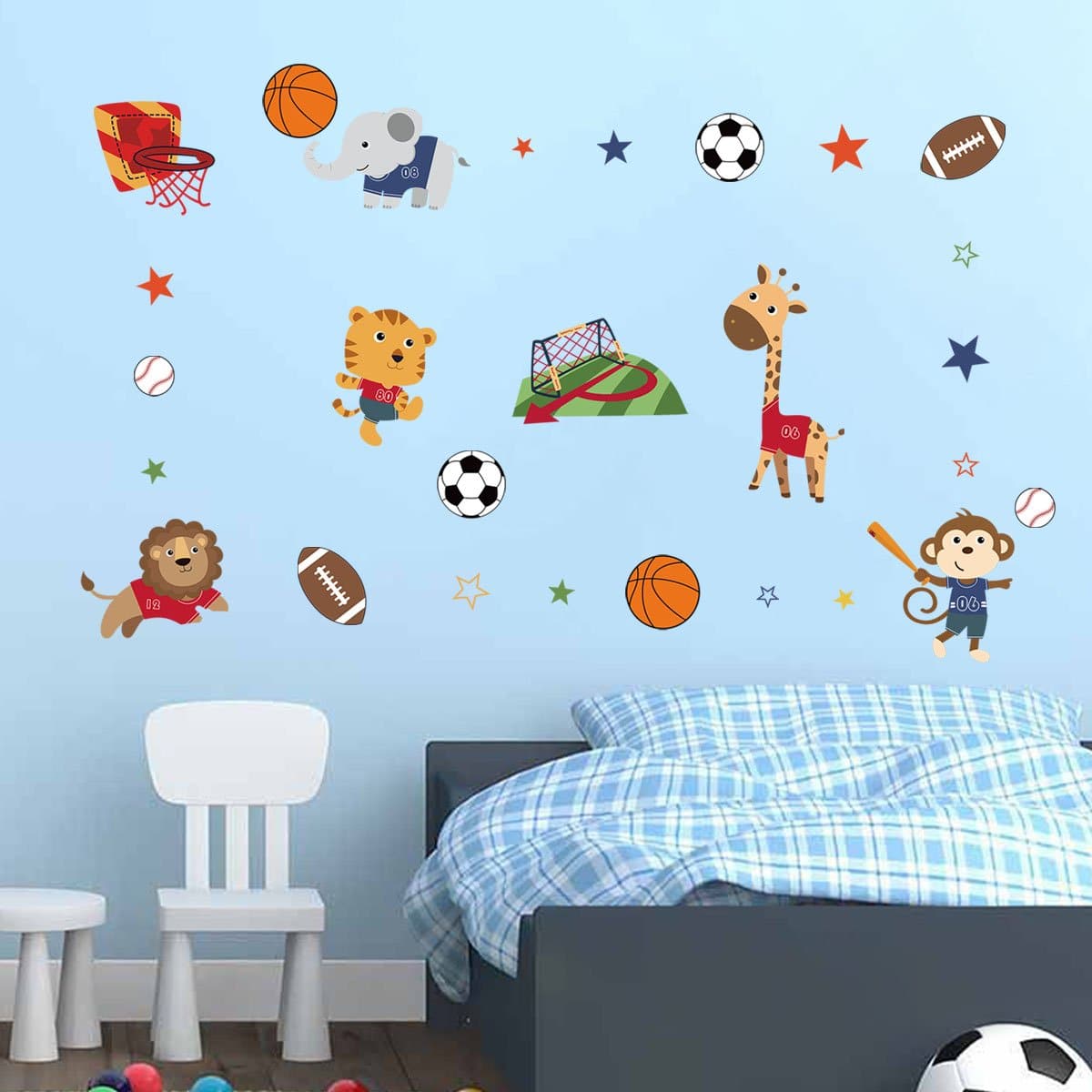 Monkey Giraffe Playground Wall Decals