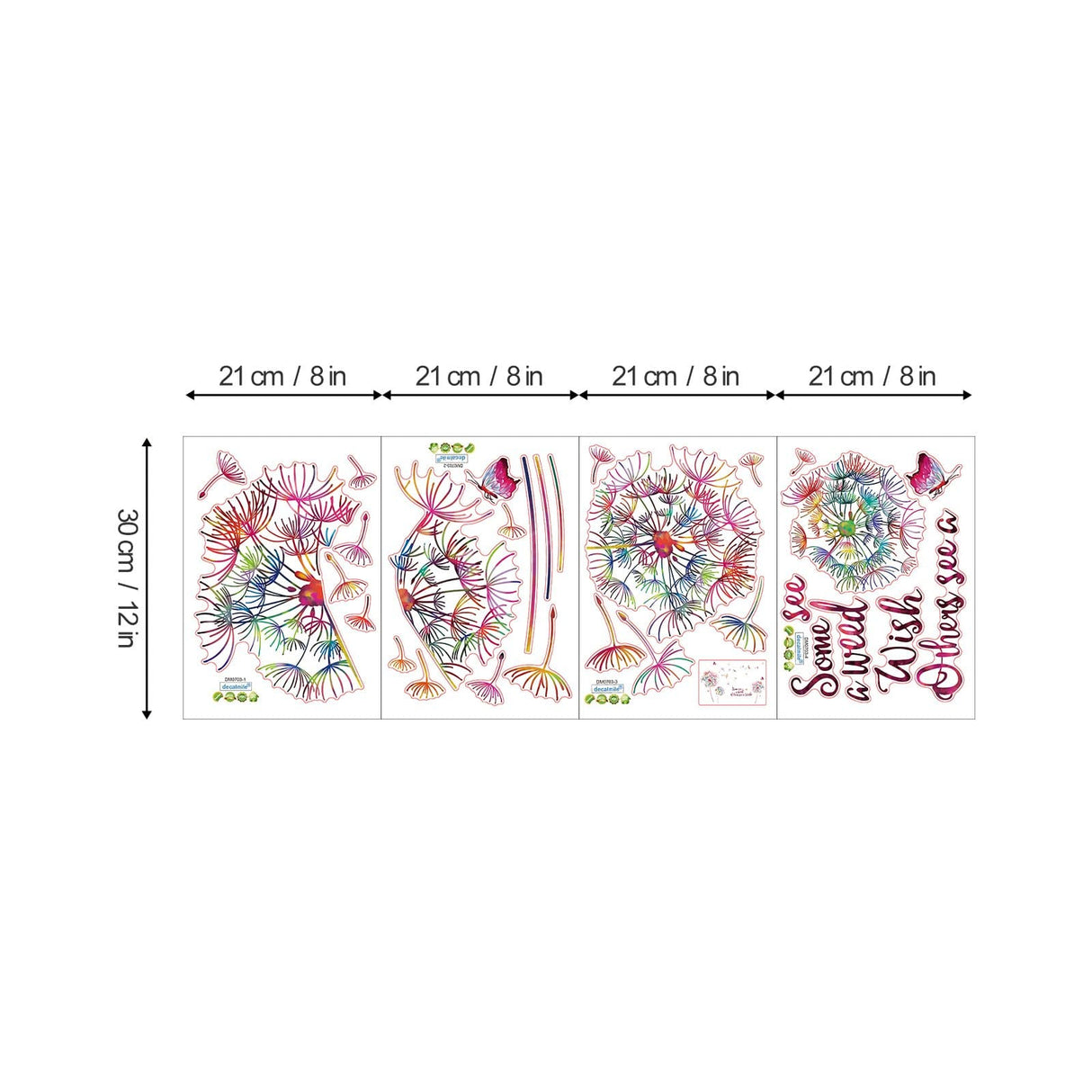 Colorful Dandelion Wall Decals