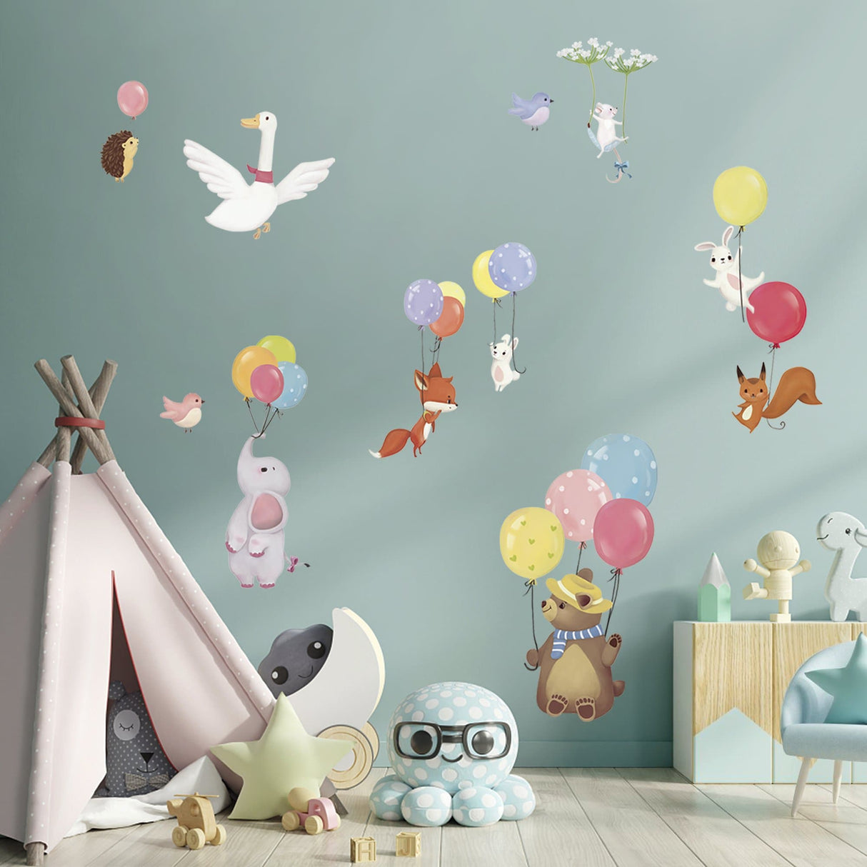 Colorful Balloon Animals Wall Decals