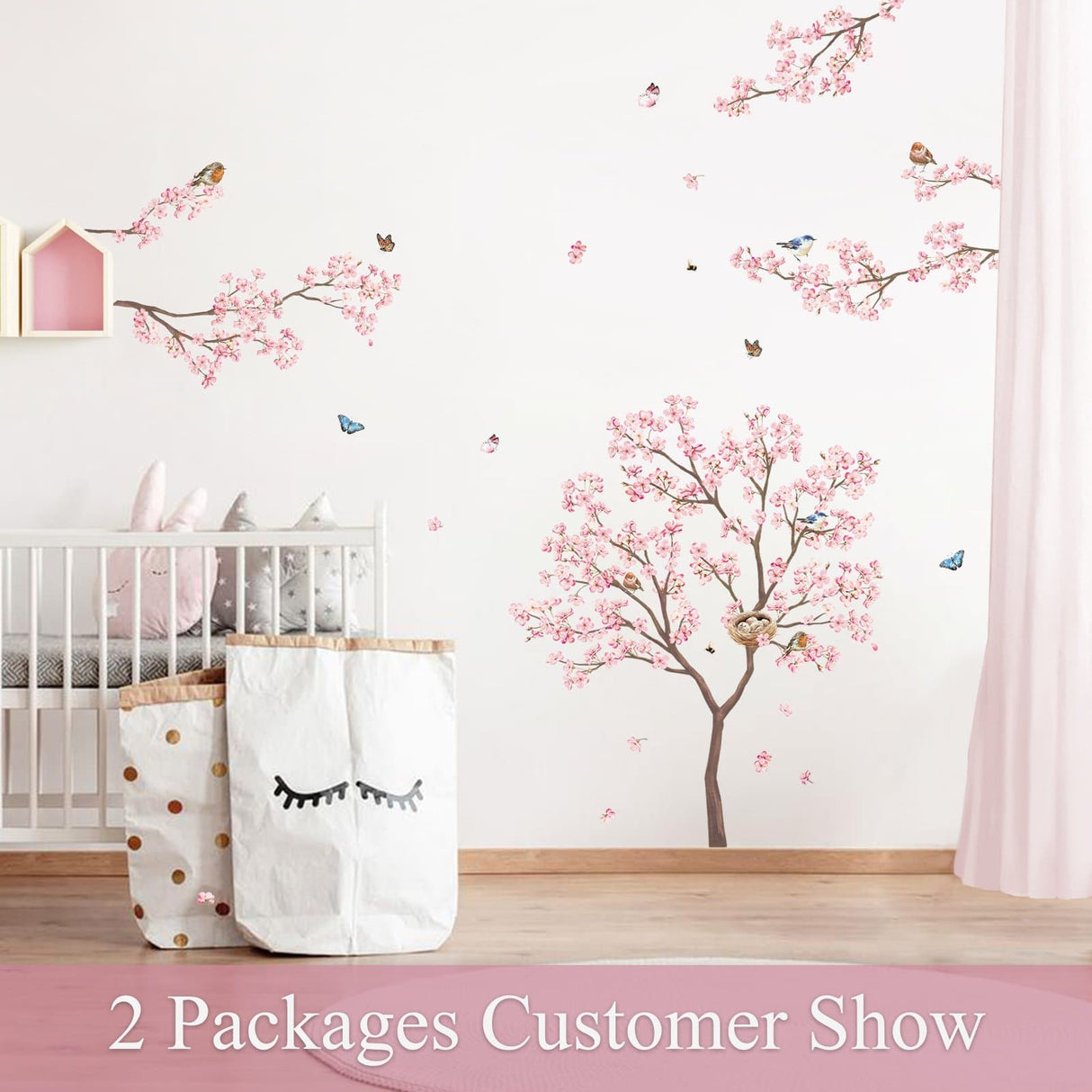 Pink Blossom Tree Wall Decals