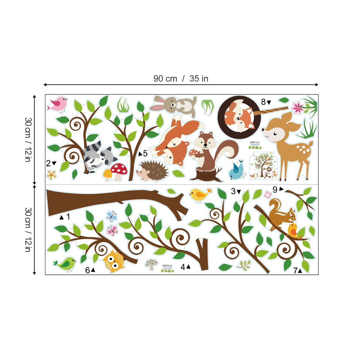 Forest Animals Tree Wall Decals