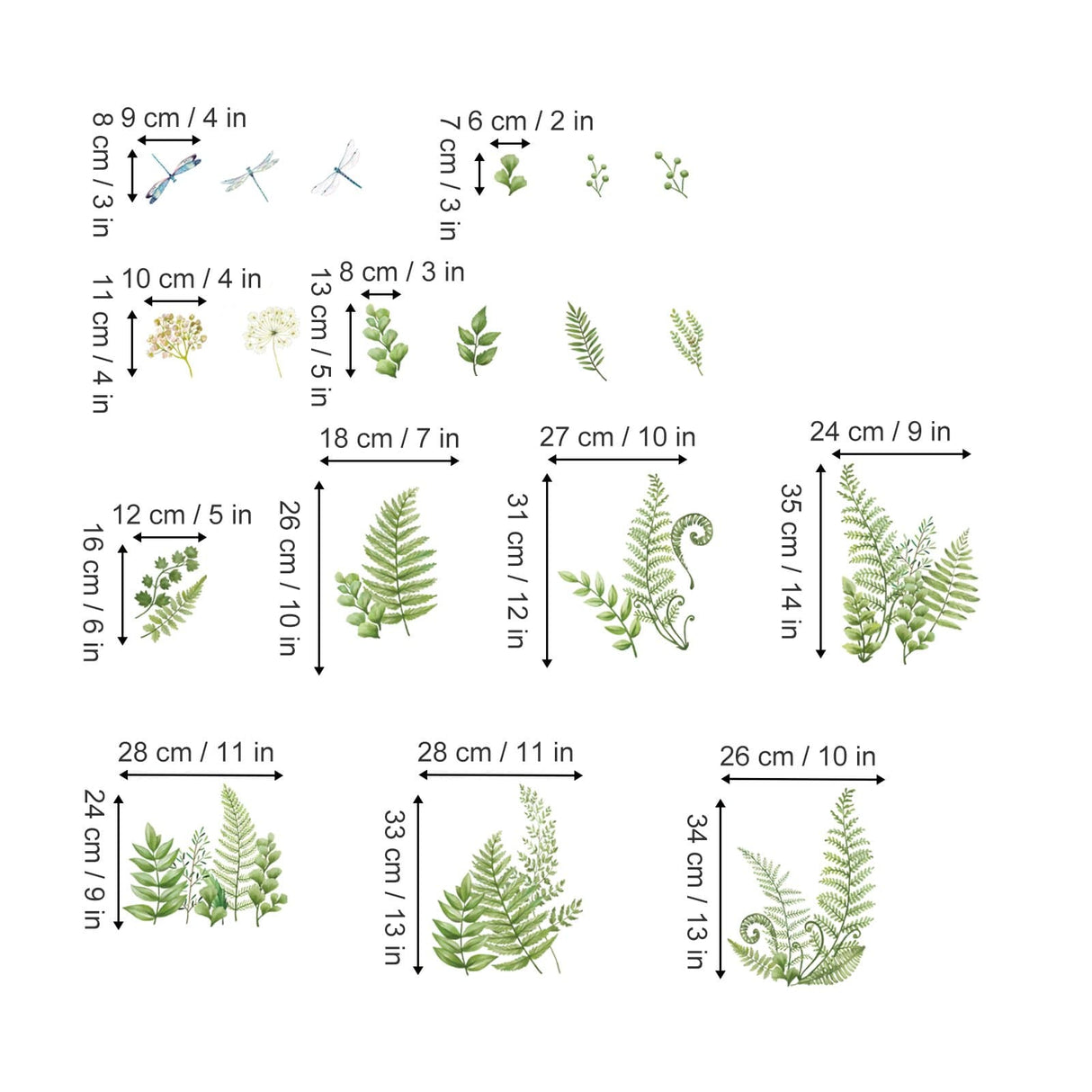 Green Plants Wall Corner Decals