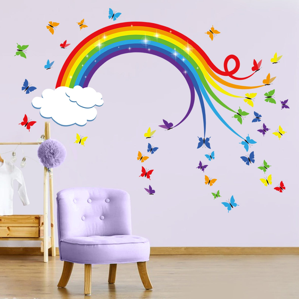 Rainbow Butterflies Wall Decals