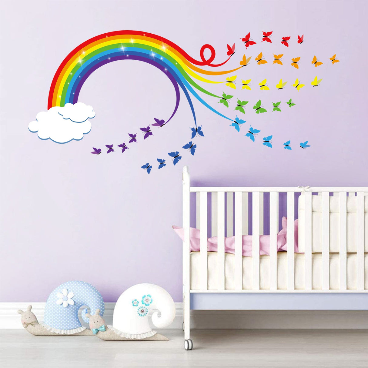Rainbow Butterflies Wall Decals