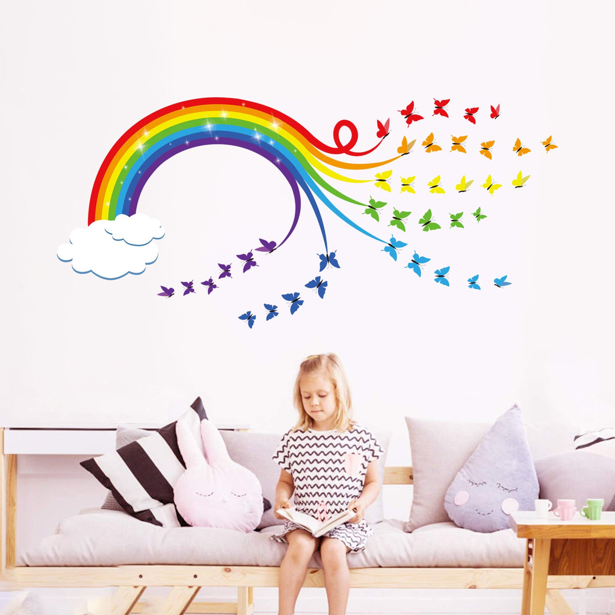 Rainbow Butterflies Wall Decals