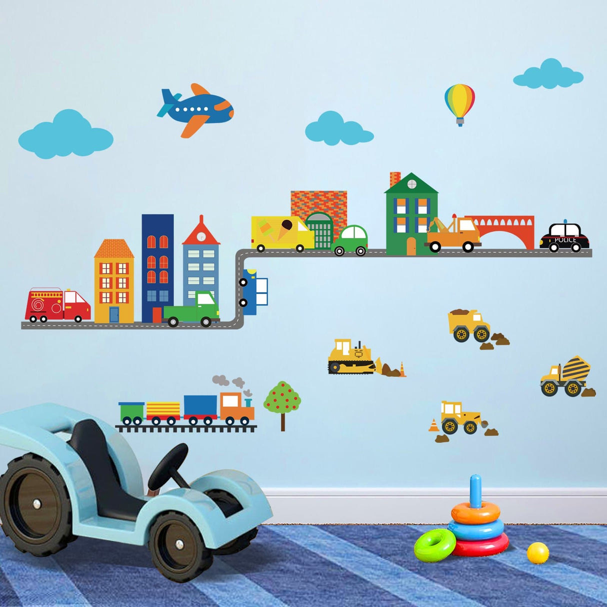 Construction Vehicles Wall Decals