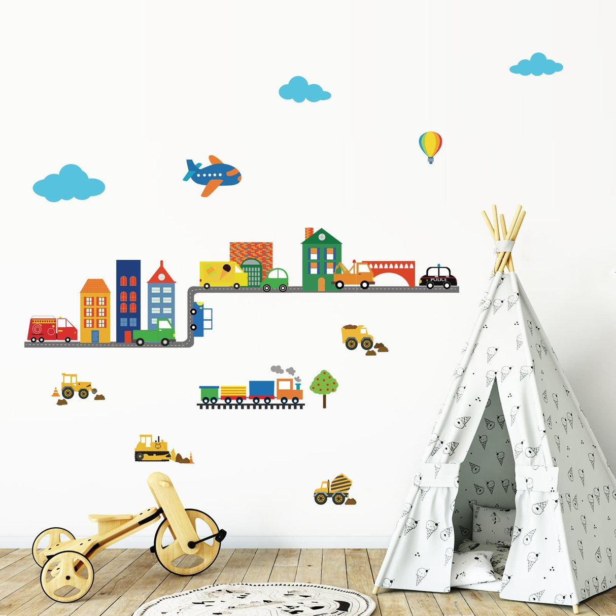 Construction Vehicles Wall Decals