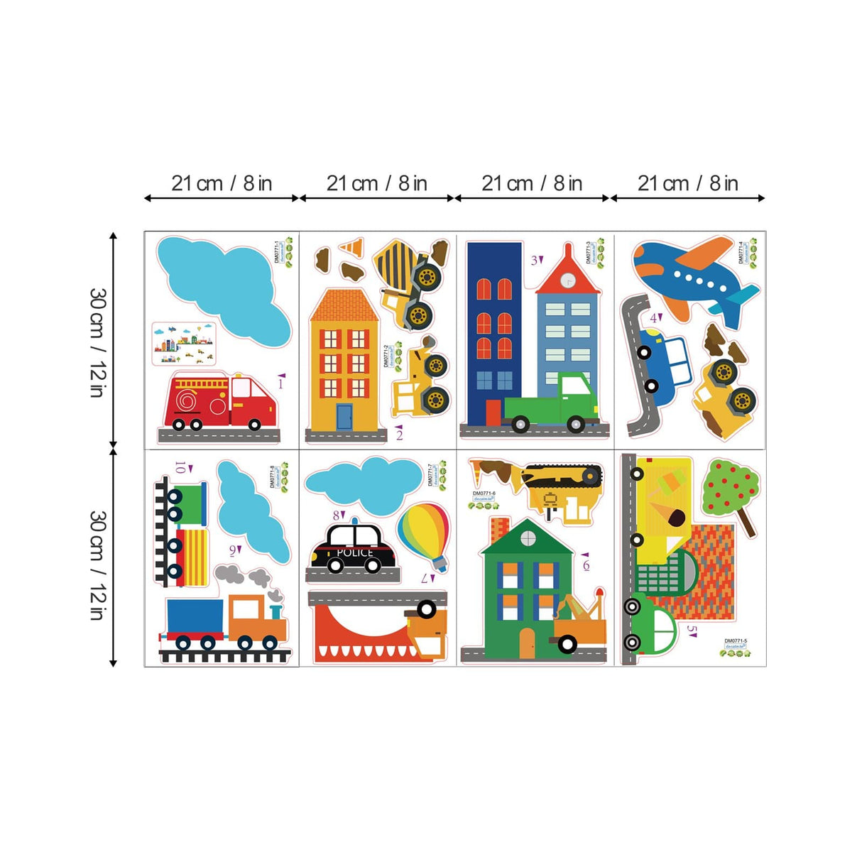 Construction Vehicles Wall Decals