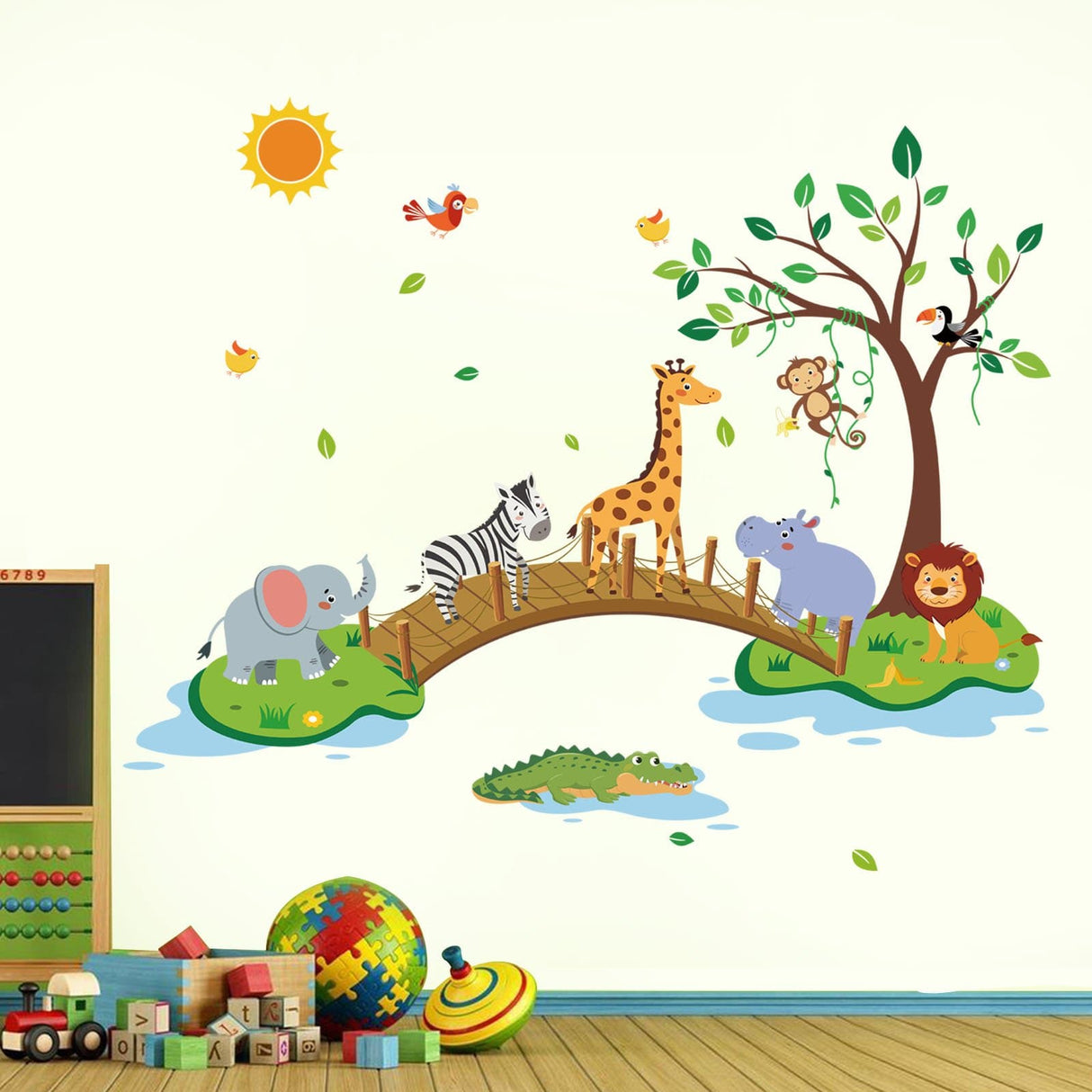 Jungle Animals Tree Wall Decals