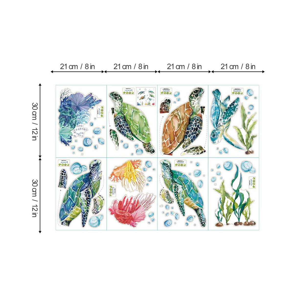 Sea Turtles Seaweed Wall Decals