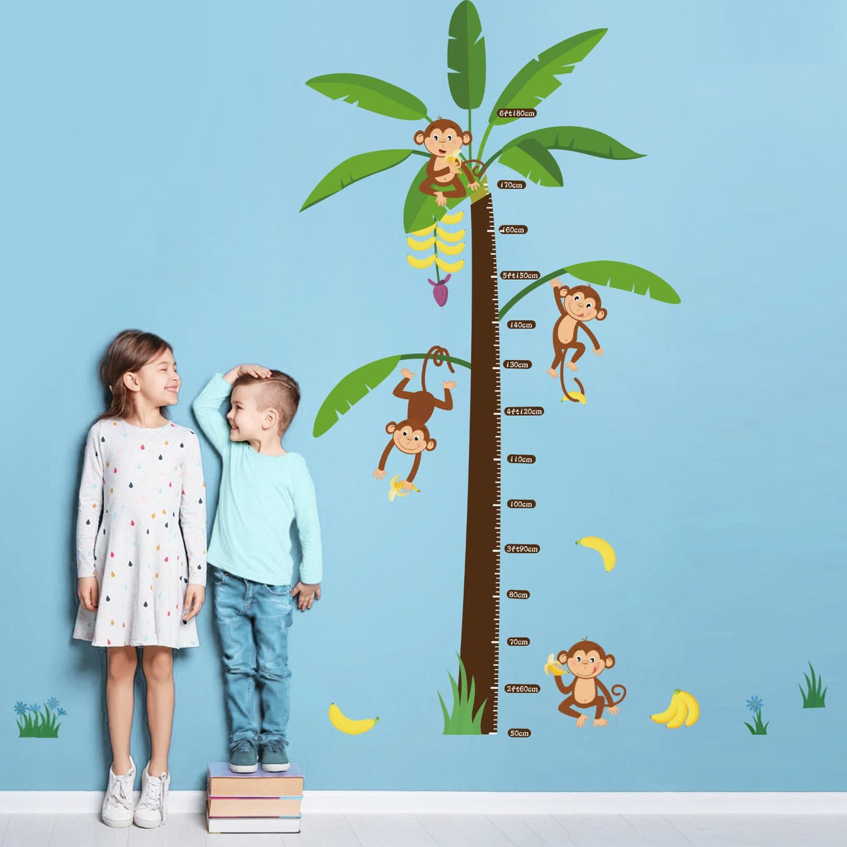 Monkey Height Chart Wall Decals
