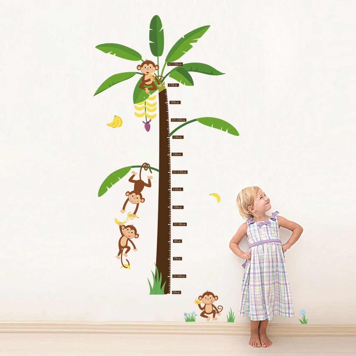 Monkey Height Chart Wall Decals