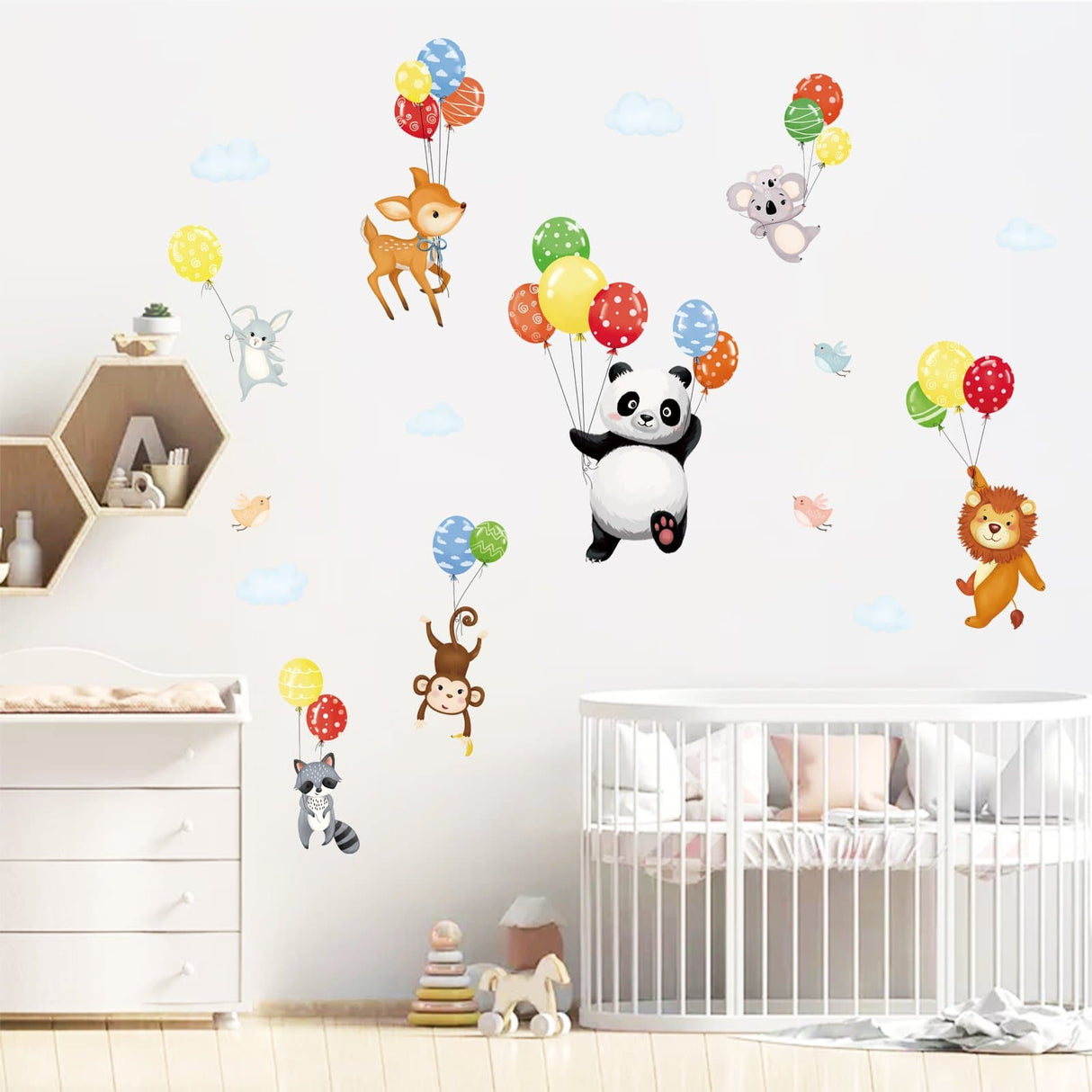 Colorful Animal Balloon Wall Decals