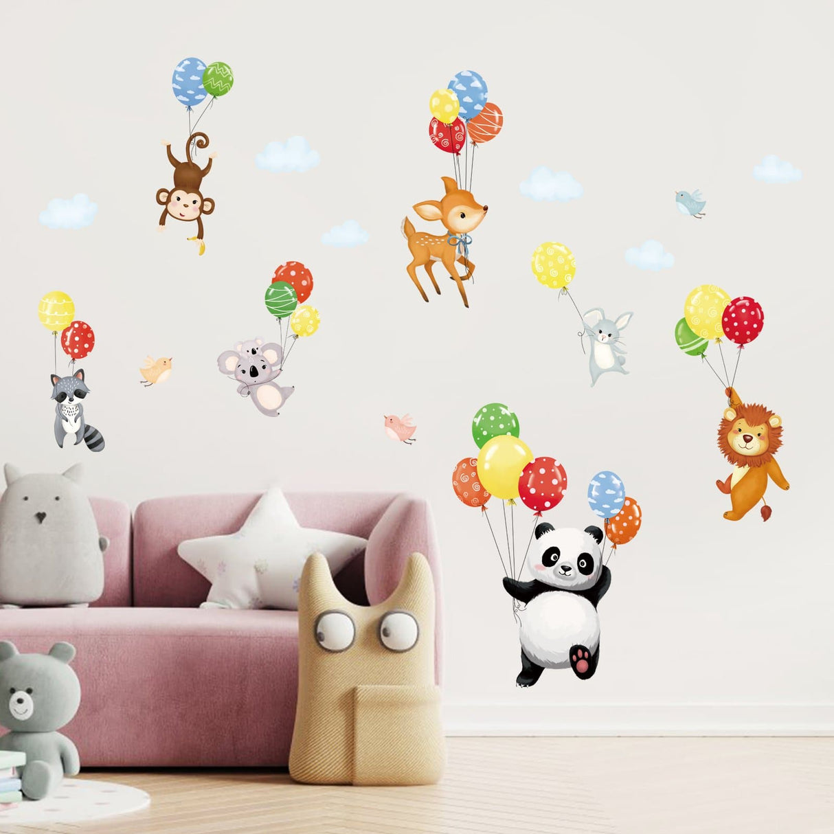 Colorful Animal Balloon Wall Decals