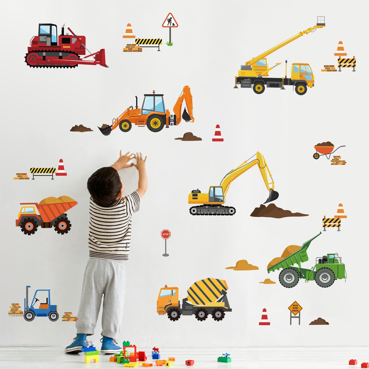 Construction Vehicles Wall Decals