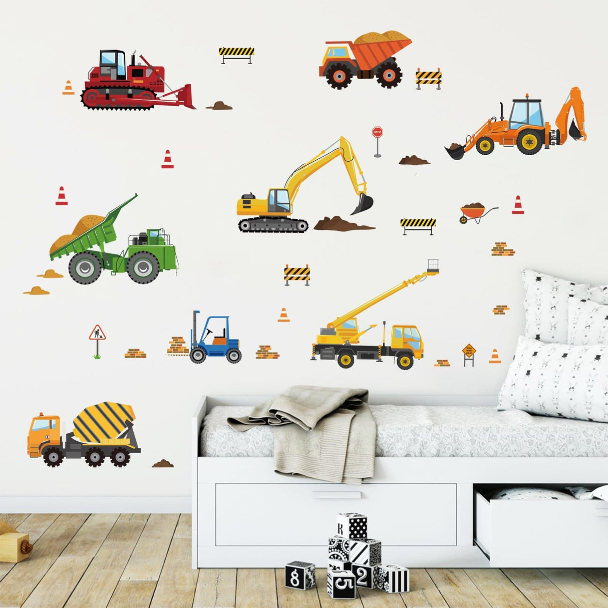 Construction Vehicles Wall Decals