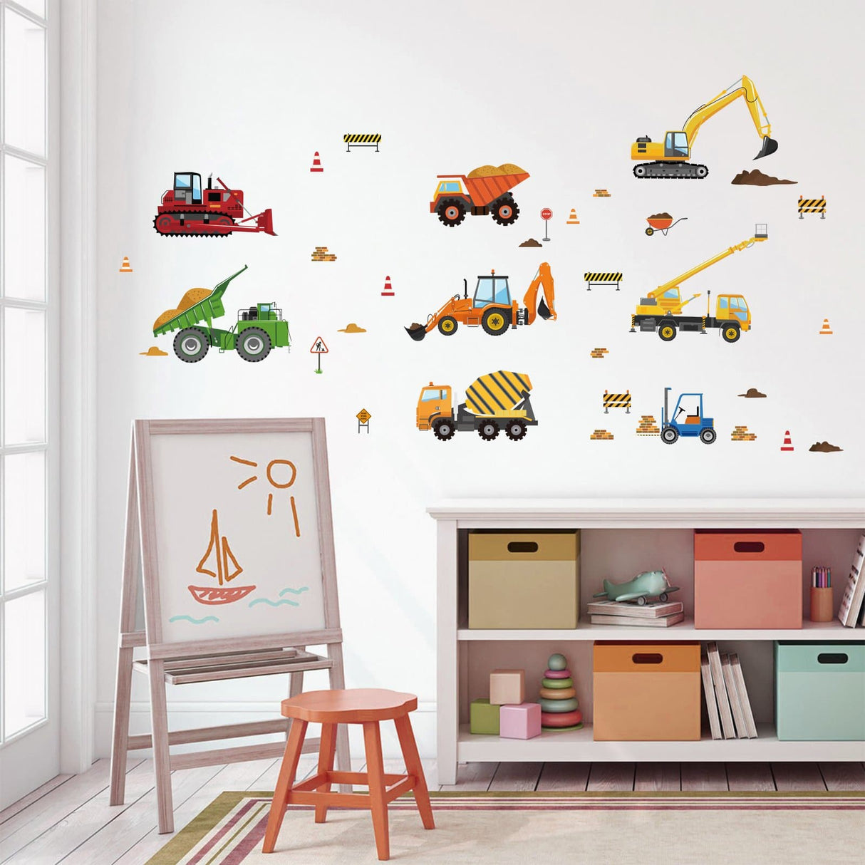 Construction Vehicles Wall Decals