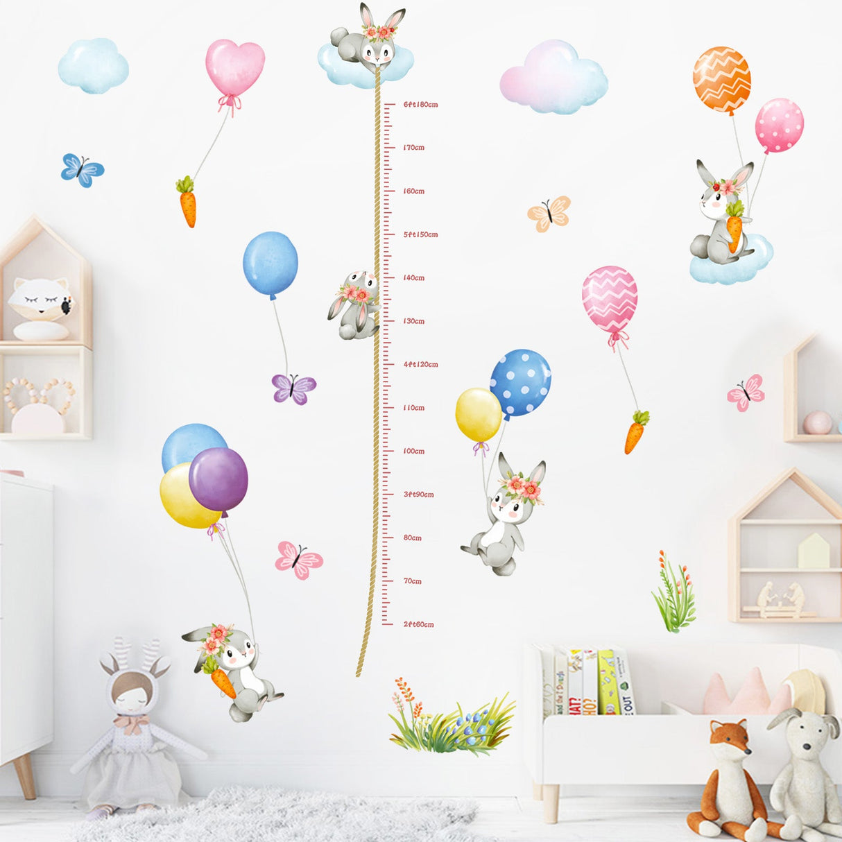 Height Chart Bunny Wall Decals