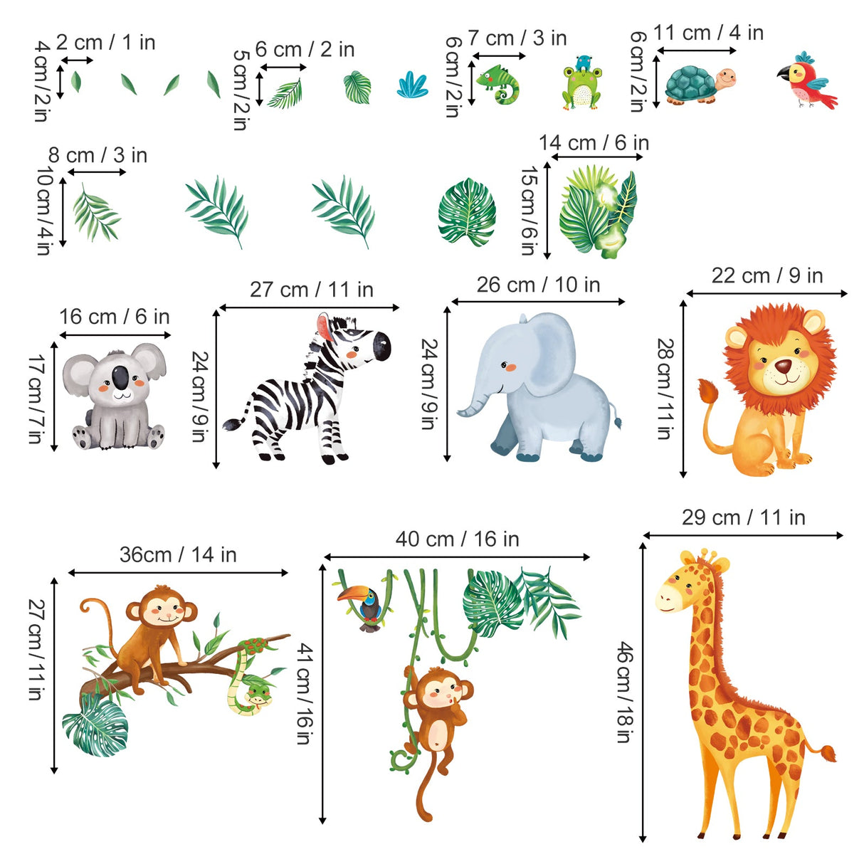 Jungle Animals Wall Decals
