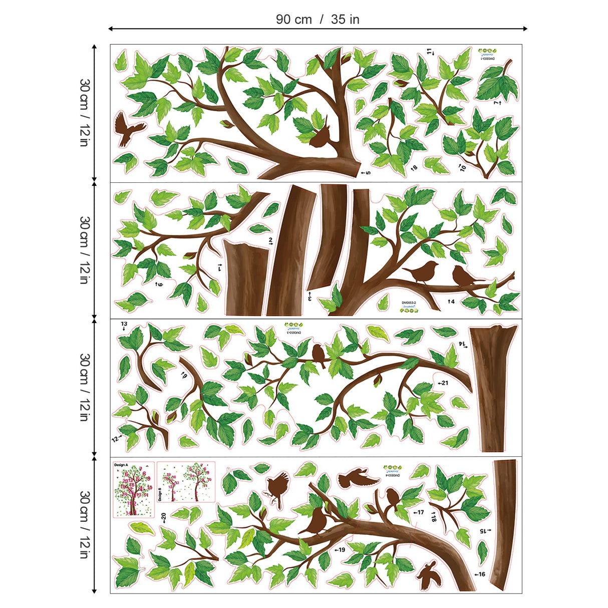 Green Tree Wall Decals Bedroom