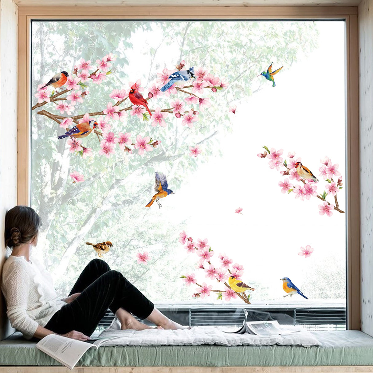 Cherry Blossom Branch Window Decals