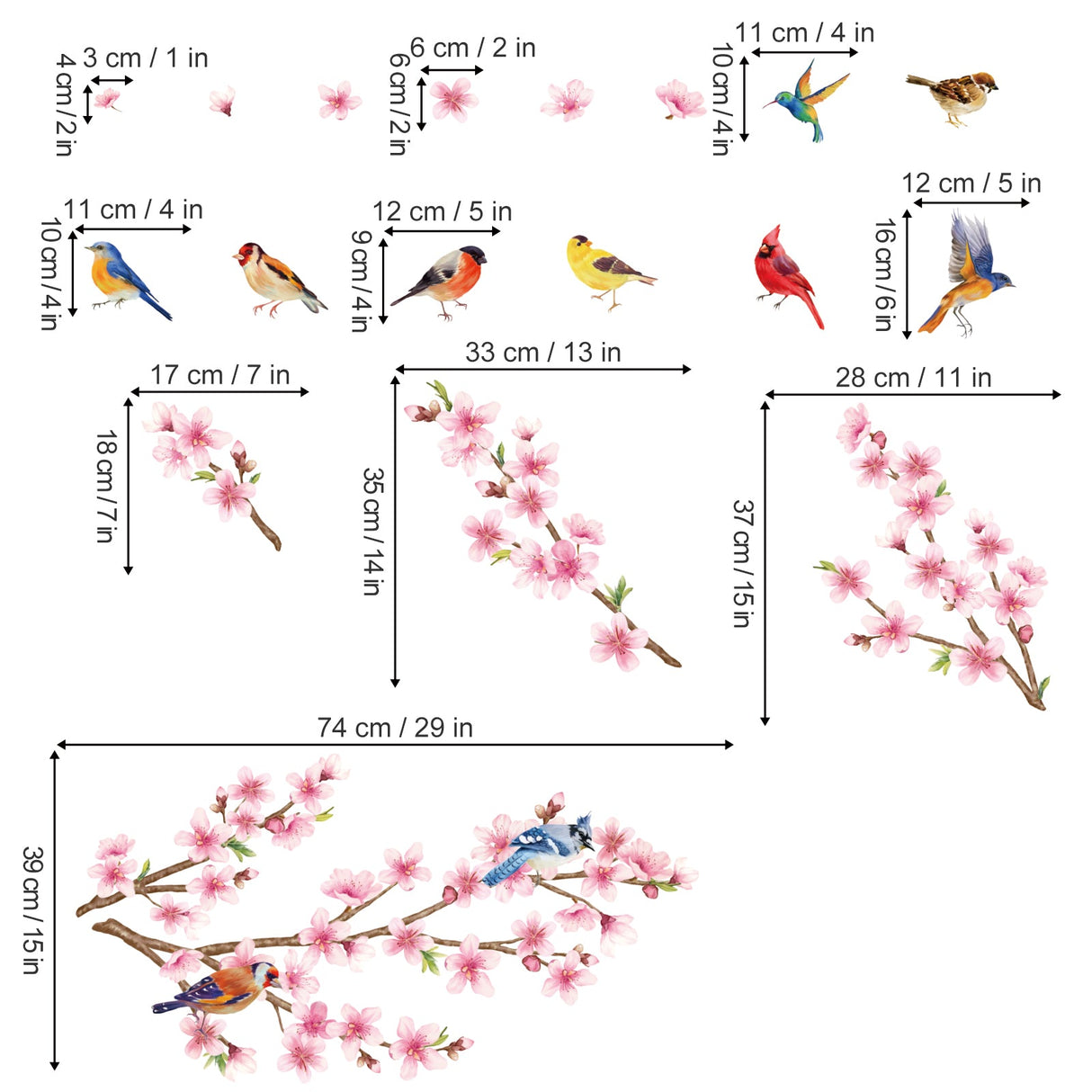 Cherry Blossom Branch Window Decals