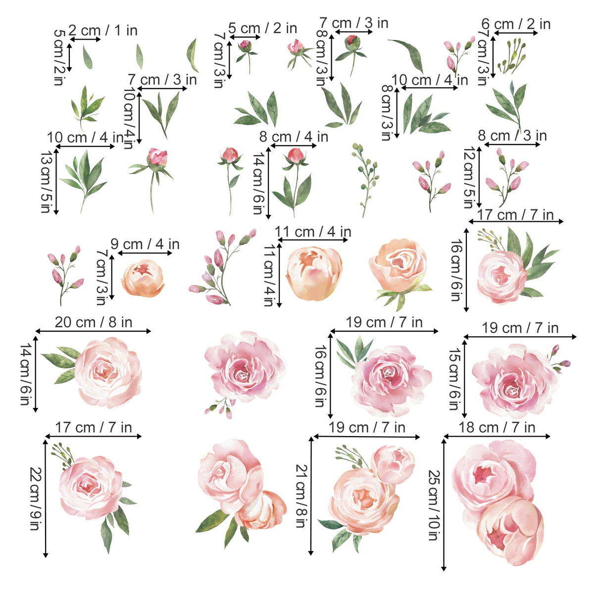 Peony Flowers Wall Decals