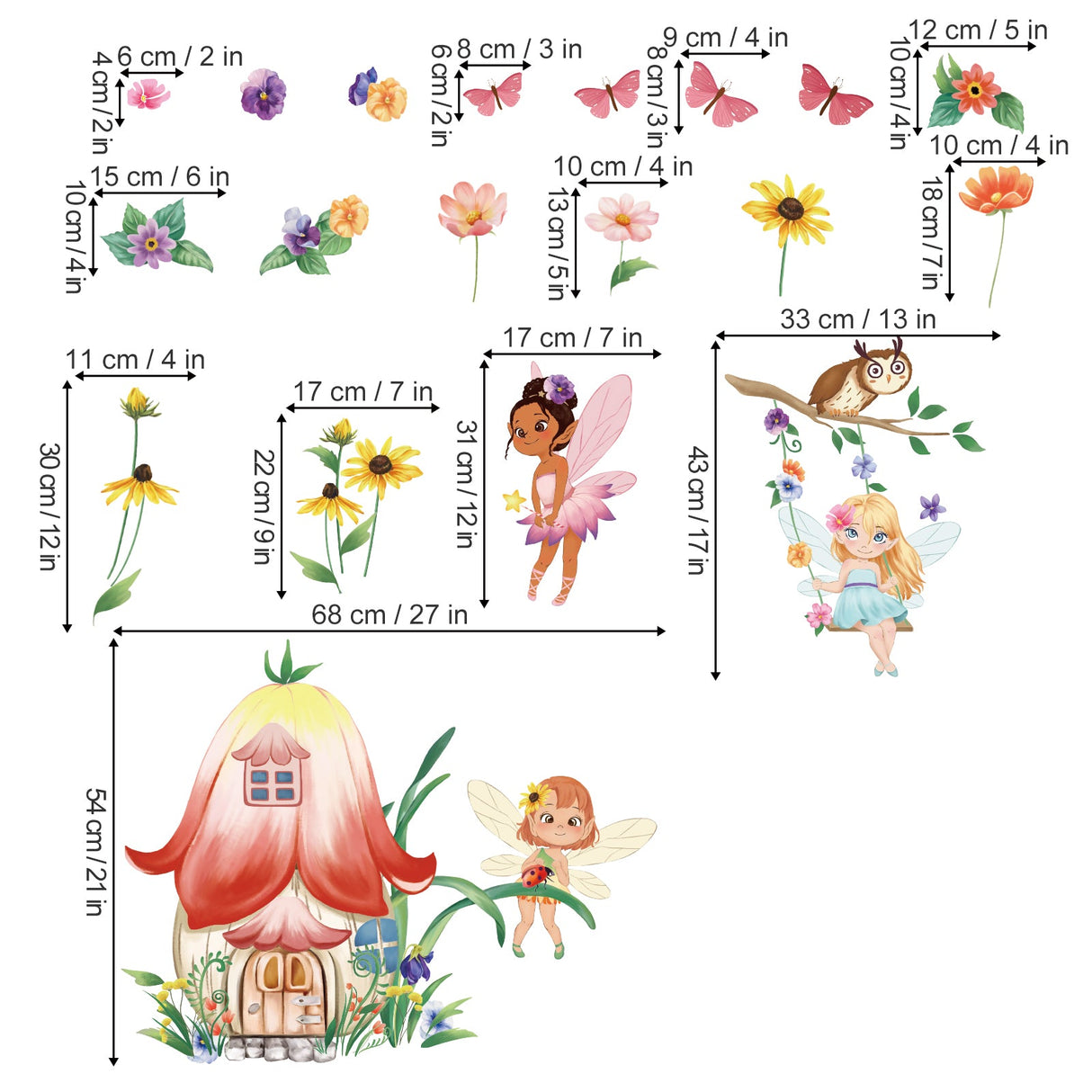 Fairy Mushroom Wall Decals