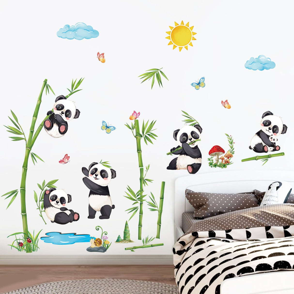 Panda and Bamboo Wall Decals