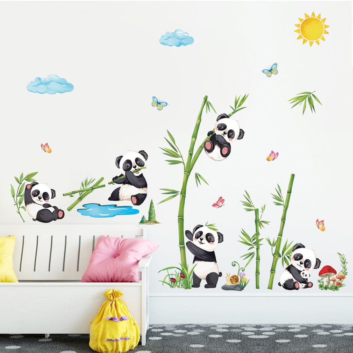 Panda and Bamboo Wall Decals