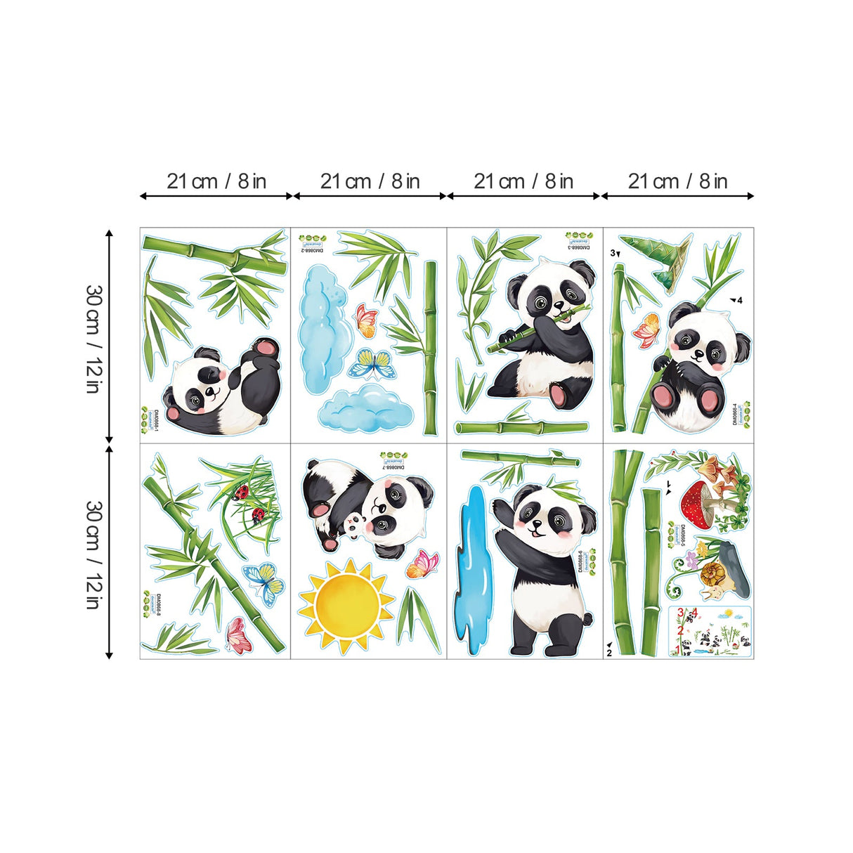 Panda and Bamboo Wall Decals