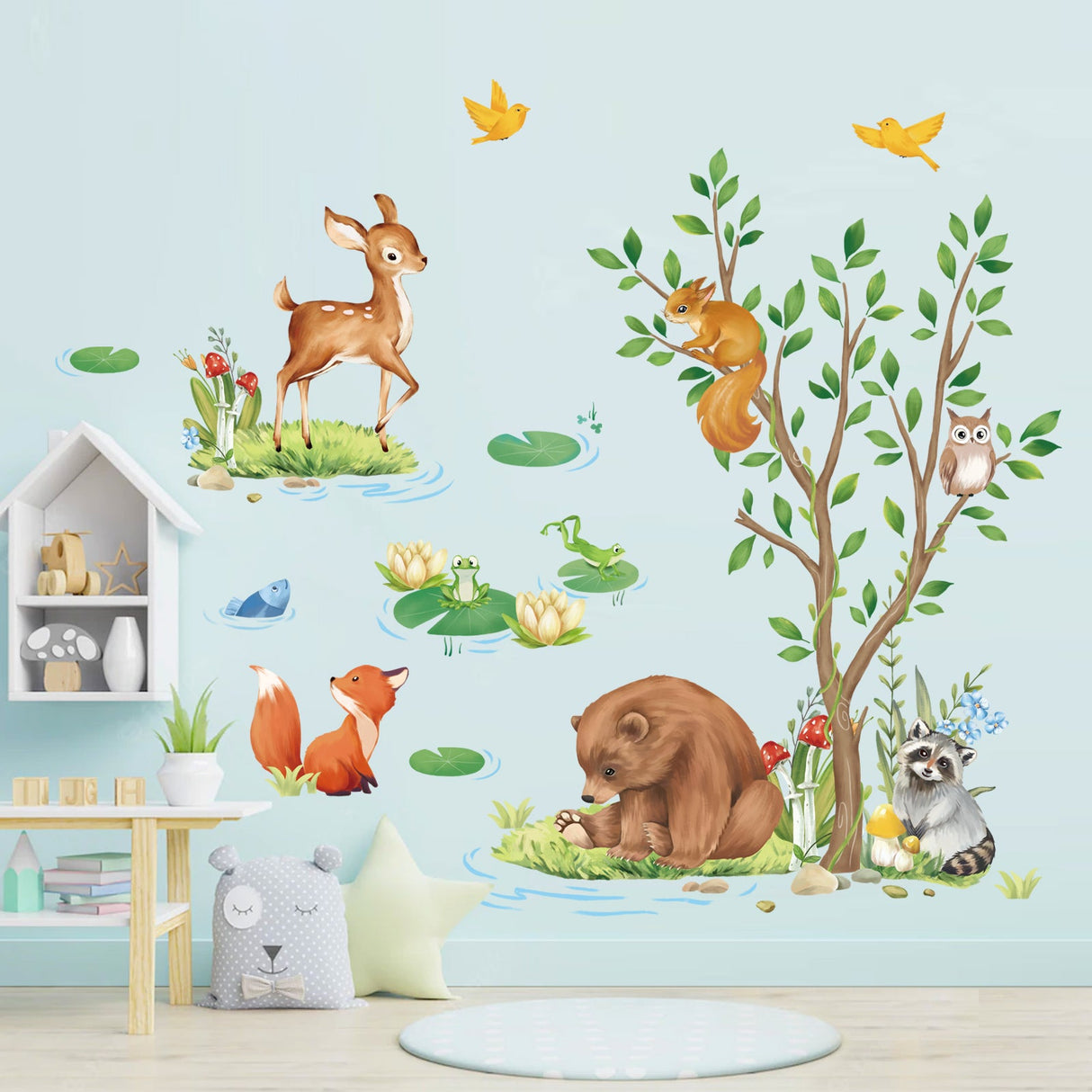 Jungle Animals Tree Wall Decals