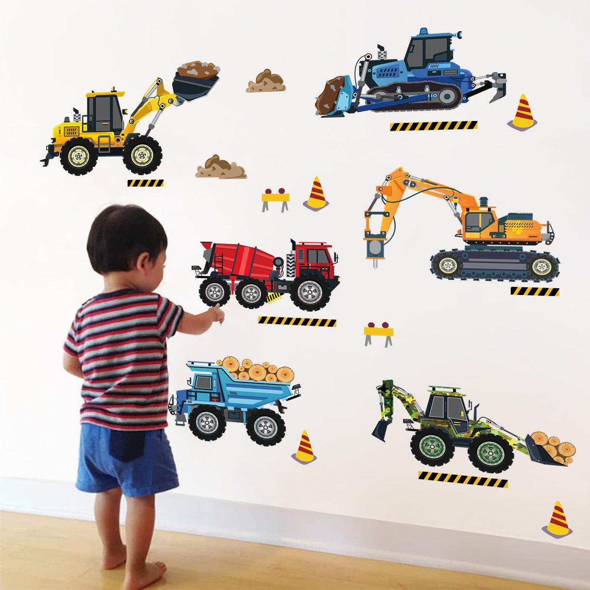 Construction Vehicles Wall Decals